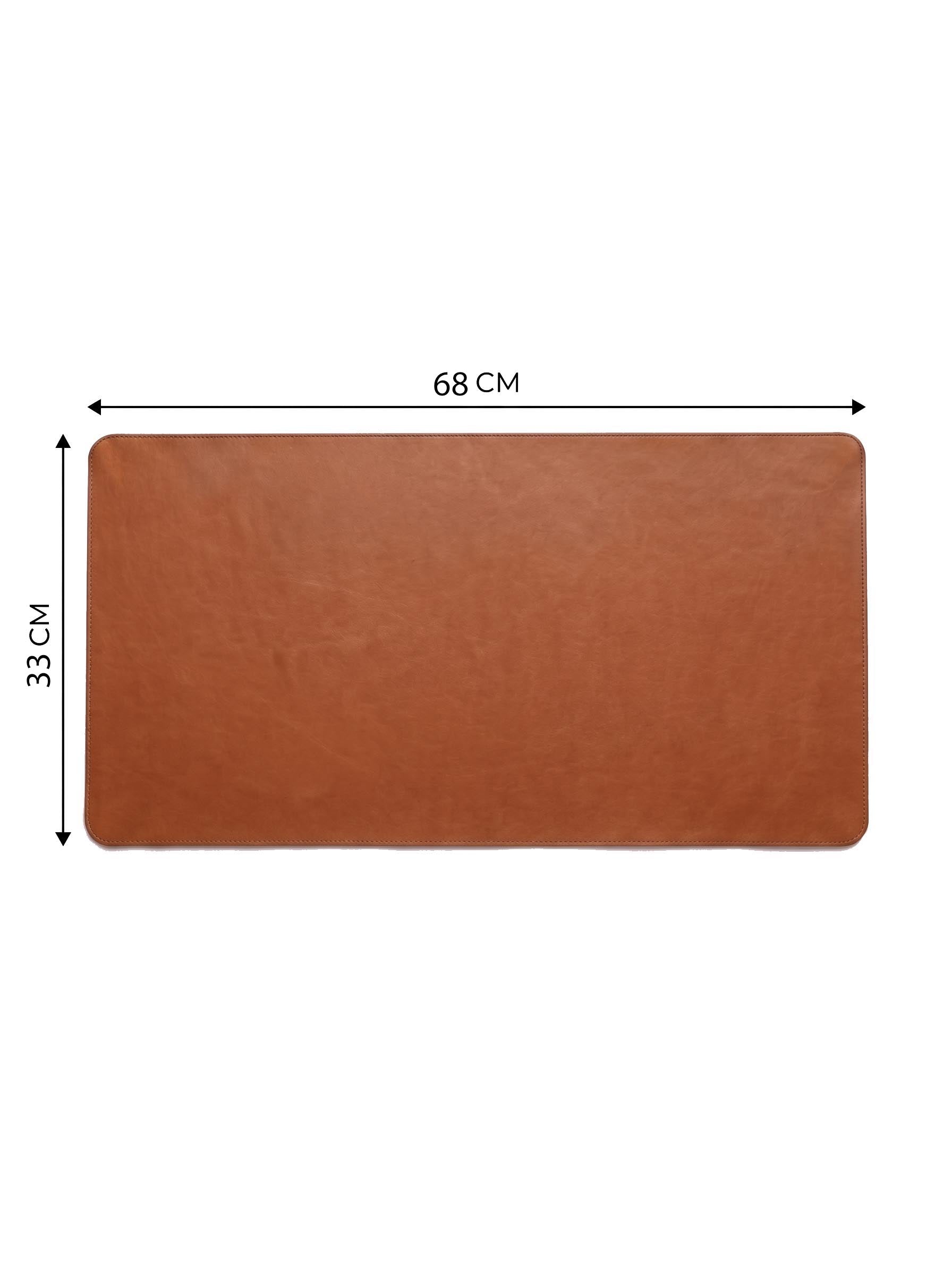 DESK MAT PU LEATHER Cognac Brown