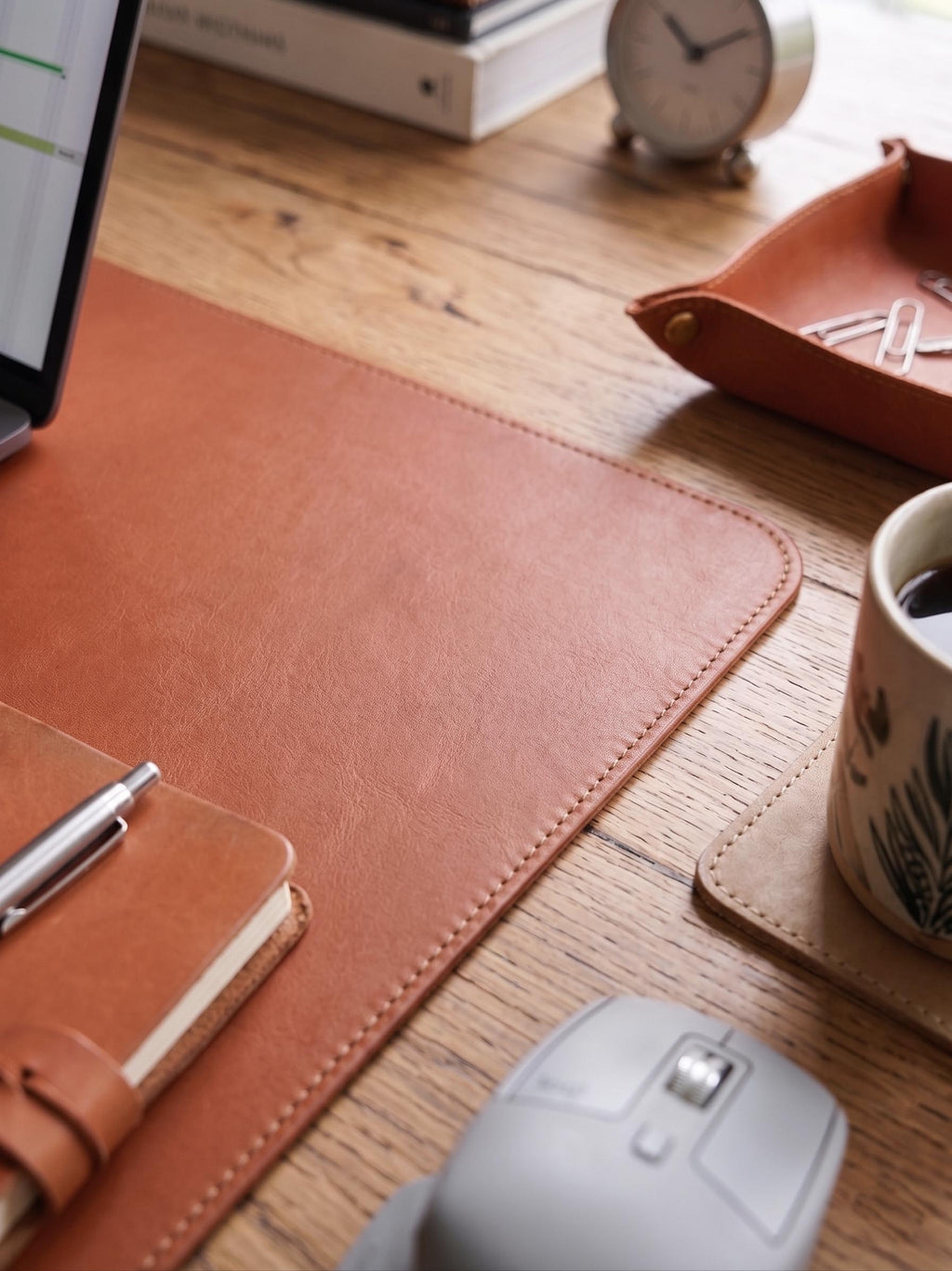 DESK MAT PU LEATHER Cognac Brown