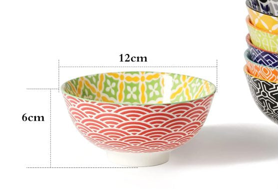 Danny Home 10-Pcs Bohemian Design Porcelain Bowls set