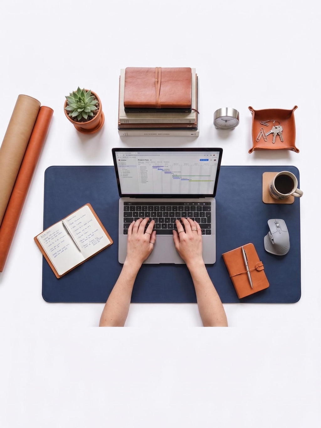DESK MAT PU LEATHER Deep Navy