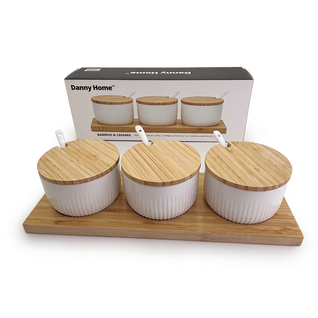 DANNY HOME BAMBOO & CERAMIC TOPPING PLATER