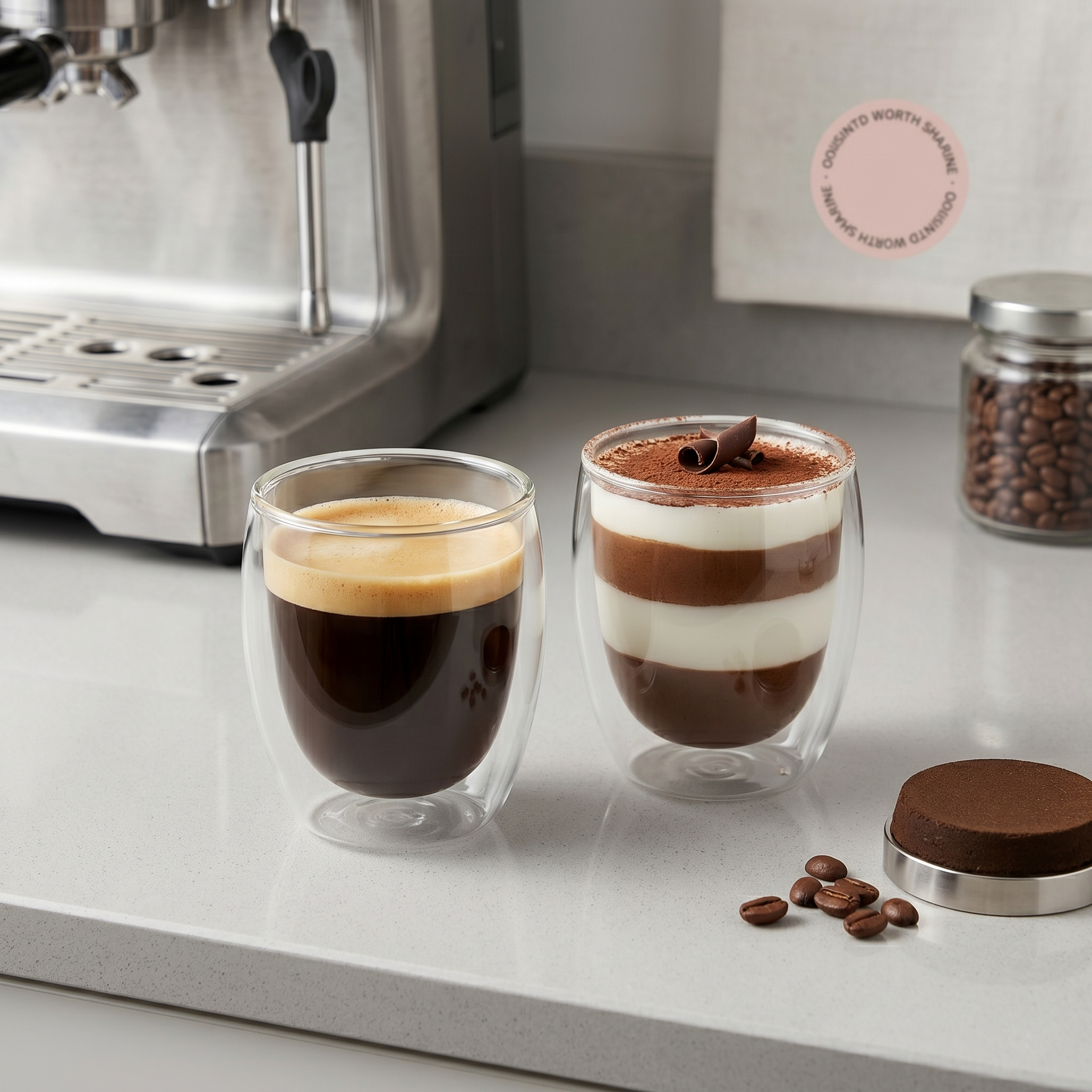 Danny Home 2-Pcs Double Walled Espresso Glasses 80ml