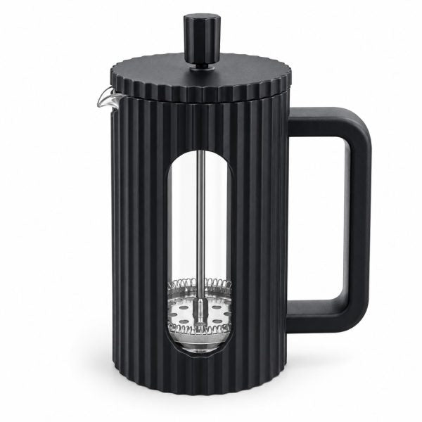 Danny Home Black Ribbed French Press Coffee 600ML