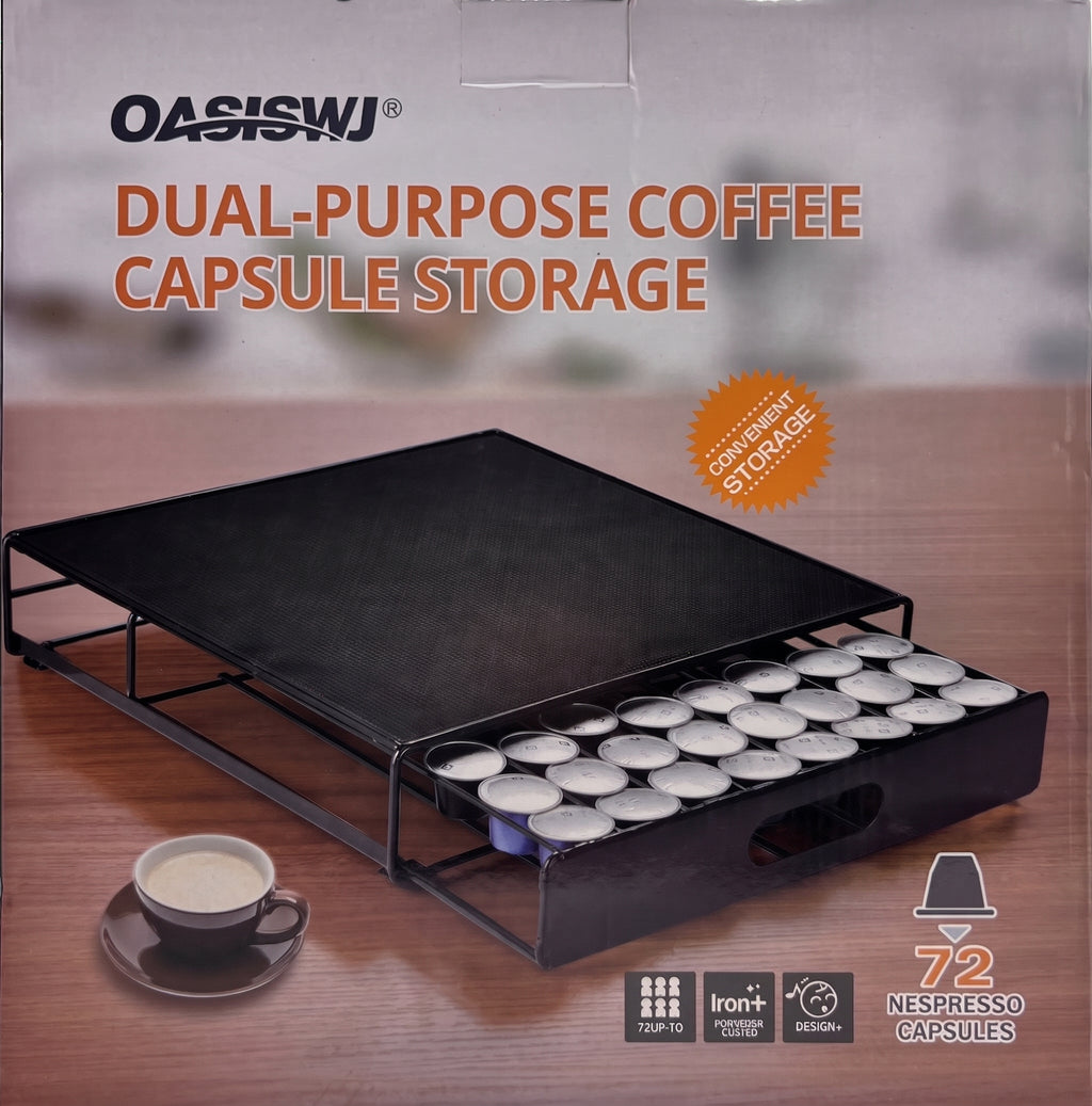 Coffee Capsule Drawer Organizer Capacity (up to 72 Capsules)