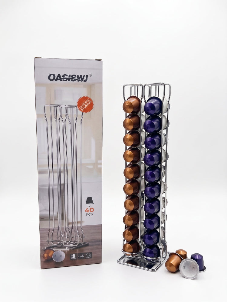 Chrome Countertop Coffee Pod Holder (40-Capsule Capacity)
