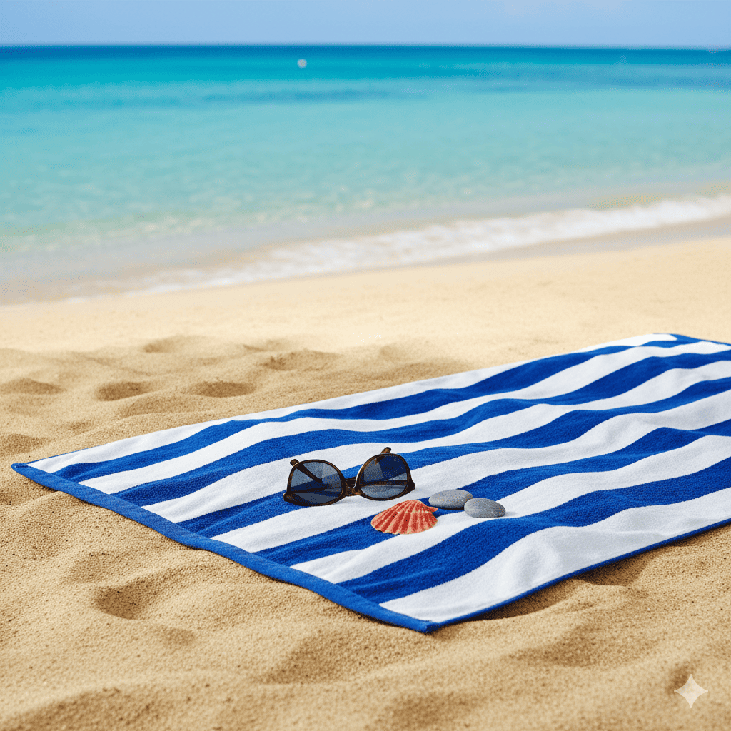 Beach Towel - Blue & White