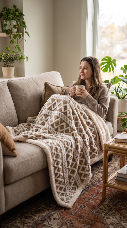 Aspen Mocha Fleece Blanket