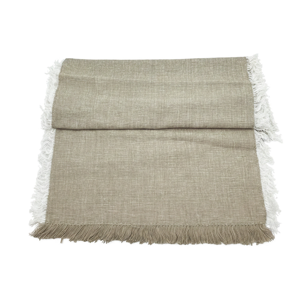 GREIGE LINEN TABLE RUNNER