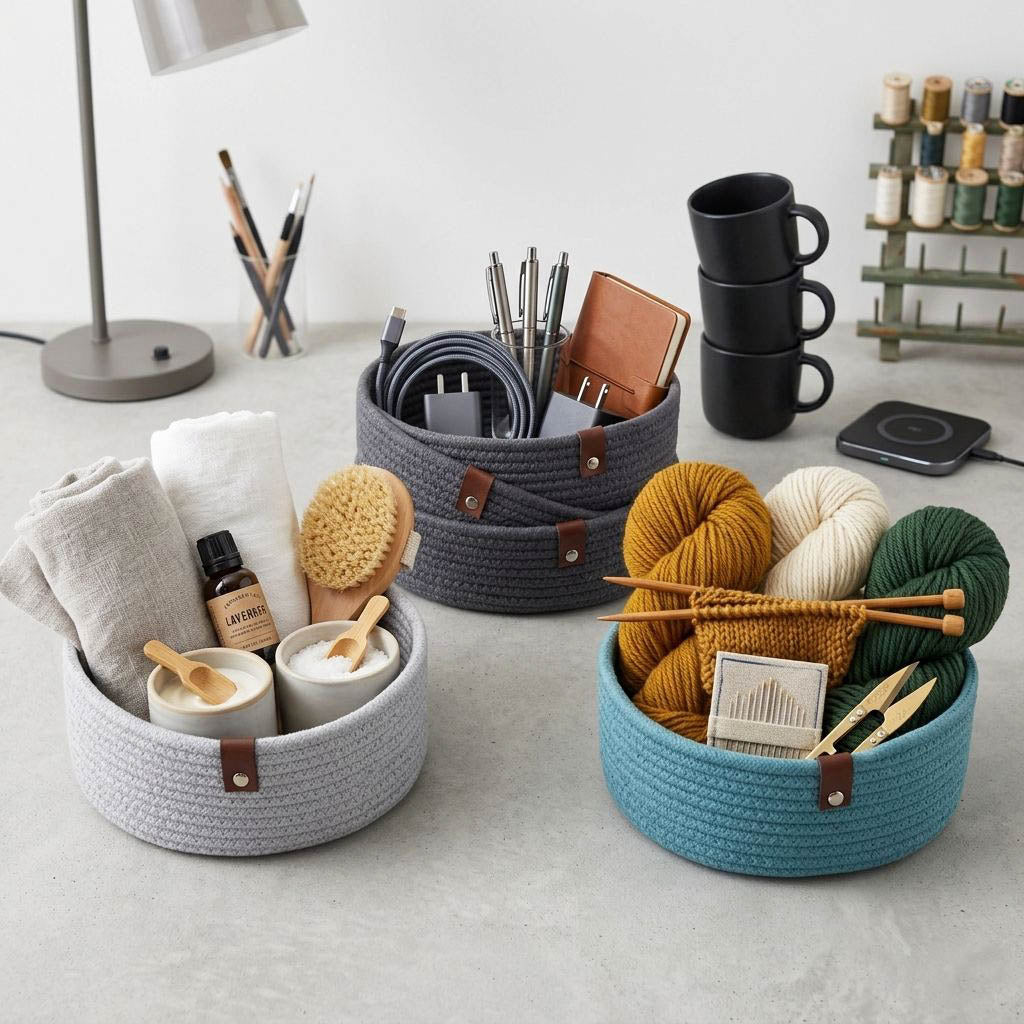 SMALL ROPE BASKET SET