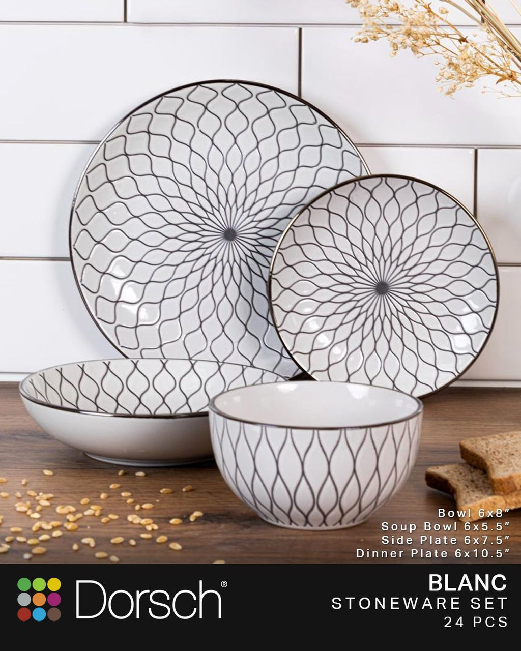 BLANC Stoneware Set 24 Pcs DH-09391