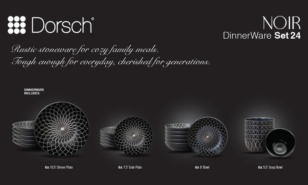 Noir Stoneware Set 24 Pcs DH-09390