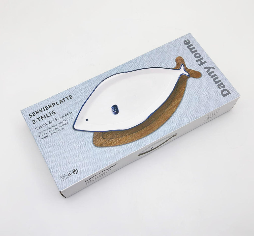 Danny Home Fish-Shaped Ceramic Serving plate 33cm
