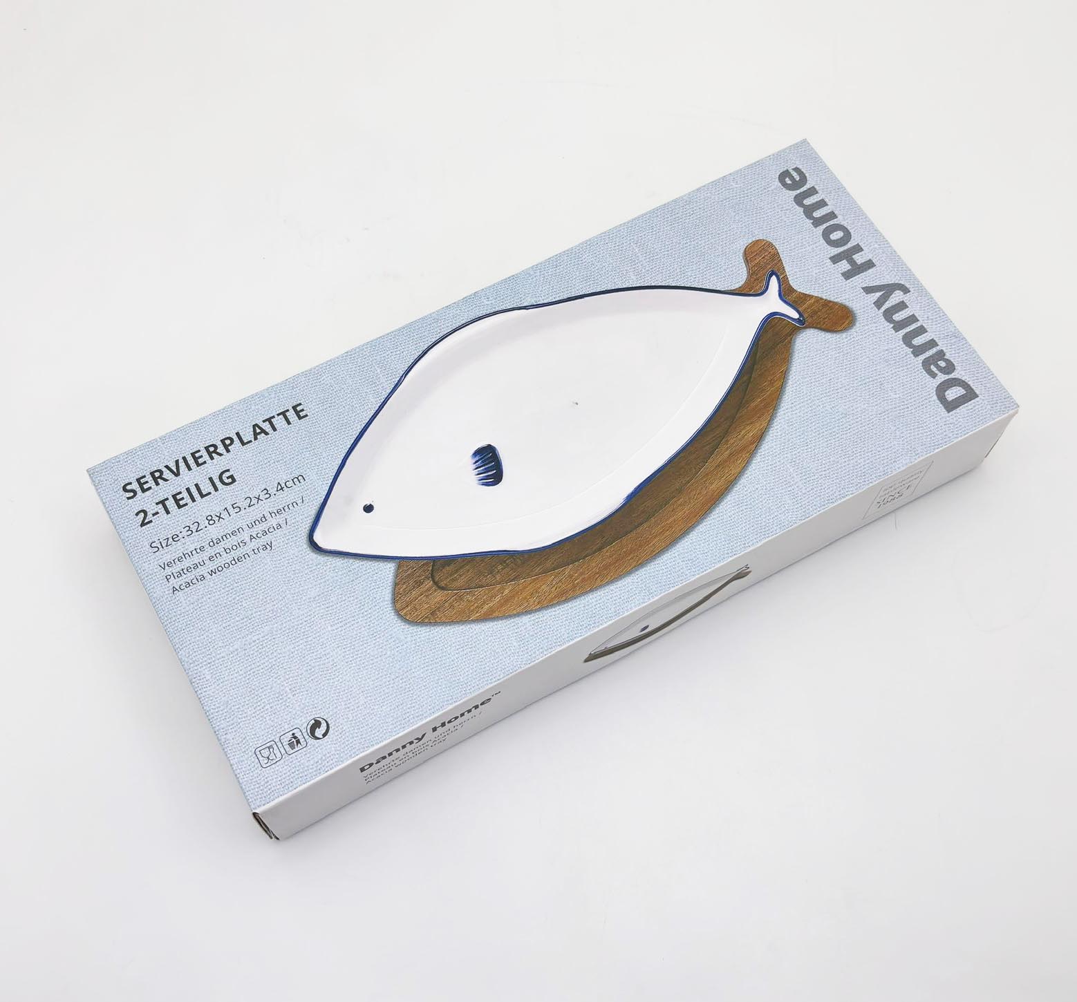 Danny Home Fish-Shaped Ceramic Serving plate 33cm