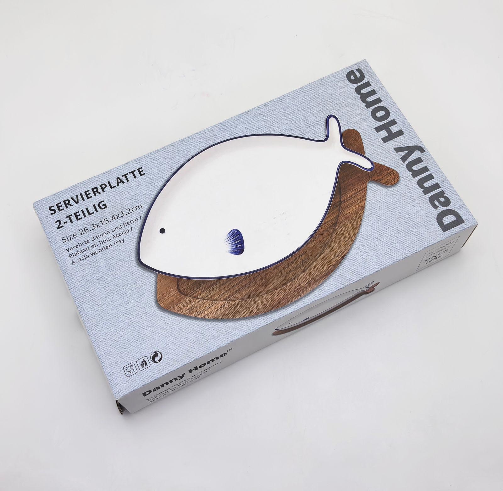 Danny Home Fish-Shaped Ceramic Serving plate 26cm