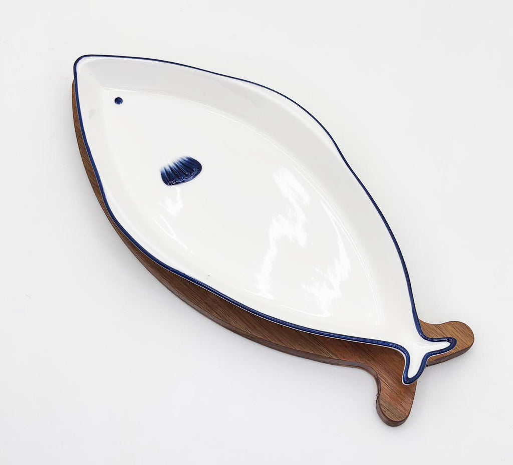 Danny Home Fish-Shaped Ceramic Serving plate 33cm