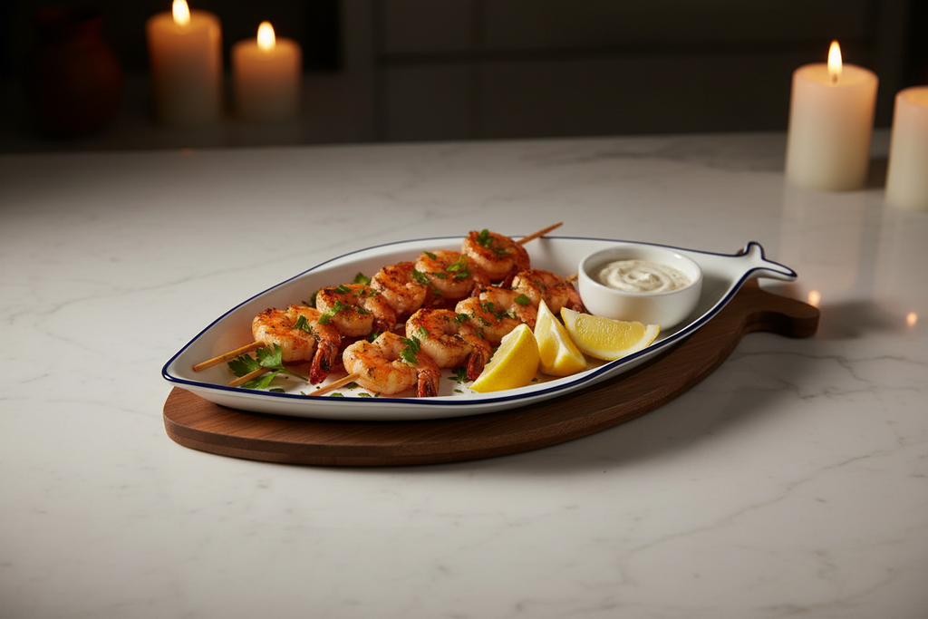 Danny Home Fish-Shaped Ceramic Serving plate 33cm