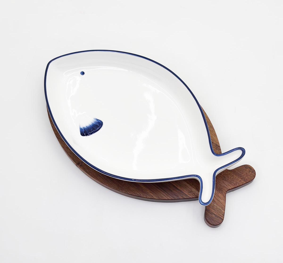 Danny Home Fish-Shaped Ceramic Serving plate 26cm