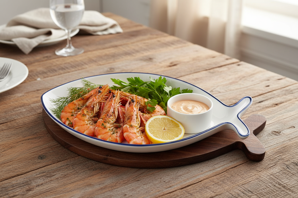 Danny Home Fish-Shaped Ceramic Serving plate 26cm