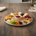 Danny Home™ Round Ceramic Platter with Bamboo Center (2-Piece Set)