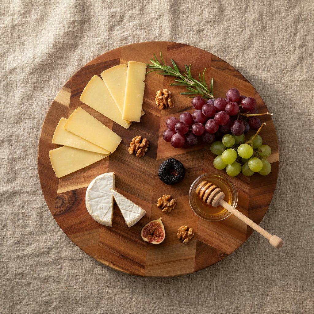 Danny Home™ Round Acacia Wooden Cutting / Serving Board