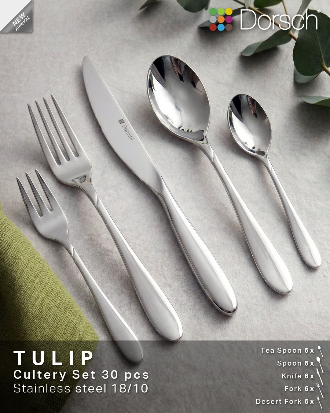 Tulip 30-Piece Cutlery Set